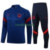 Atlético Madrid Ensemble Sweat d'Entraînement Quarter-Zip 21-22 Bleue Pour Homme